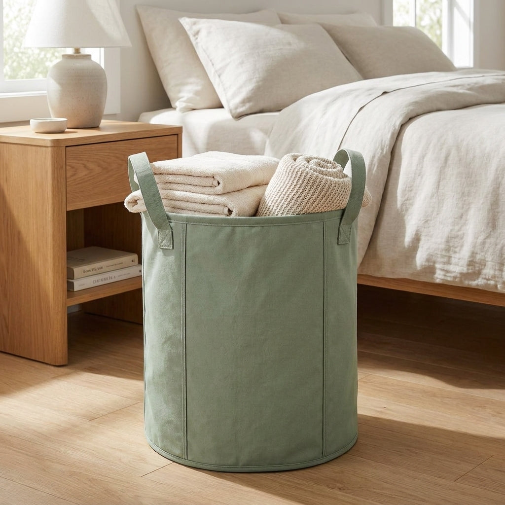 Collapsible Sage Laundry Hamper