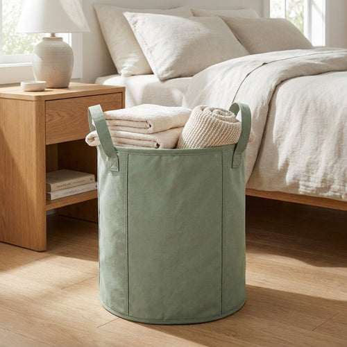 Collapsible Sage Laundry Hamper