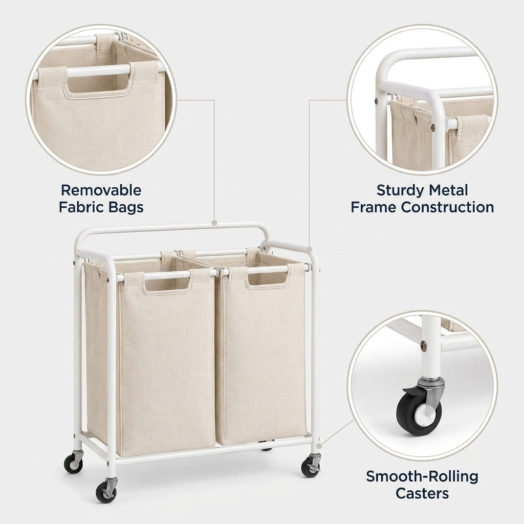 Rolling Laundry Sorter Cart