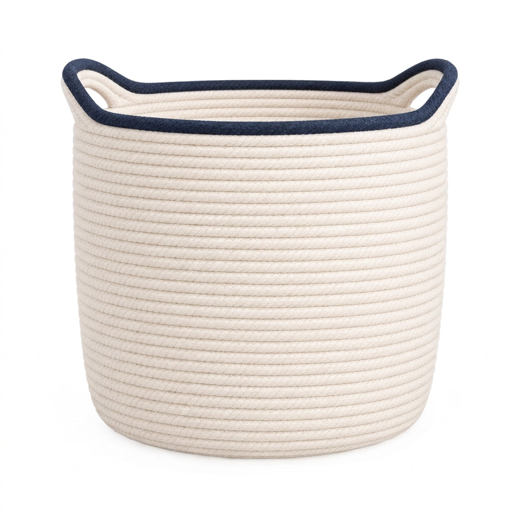 Woven Cotton Laundry Basket