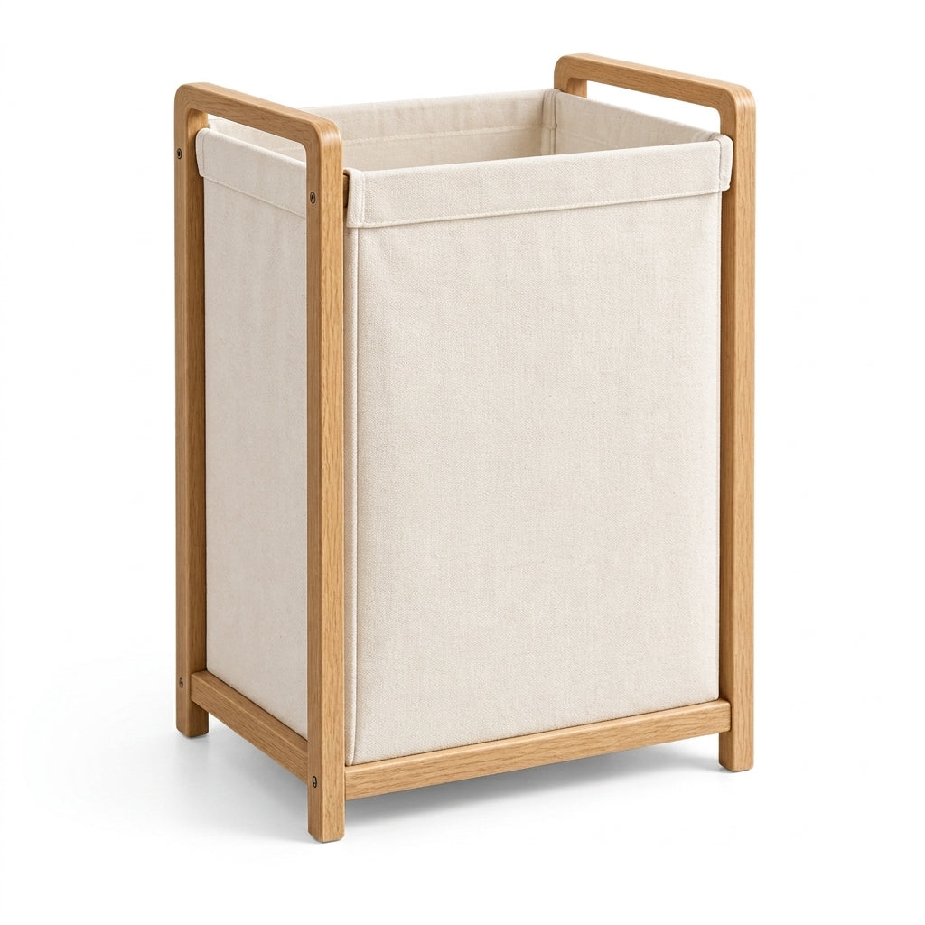 Modern Oak Frame Laundry Hamper