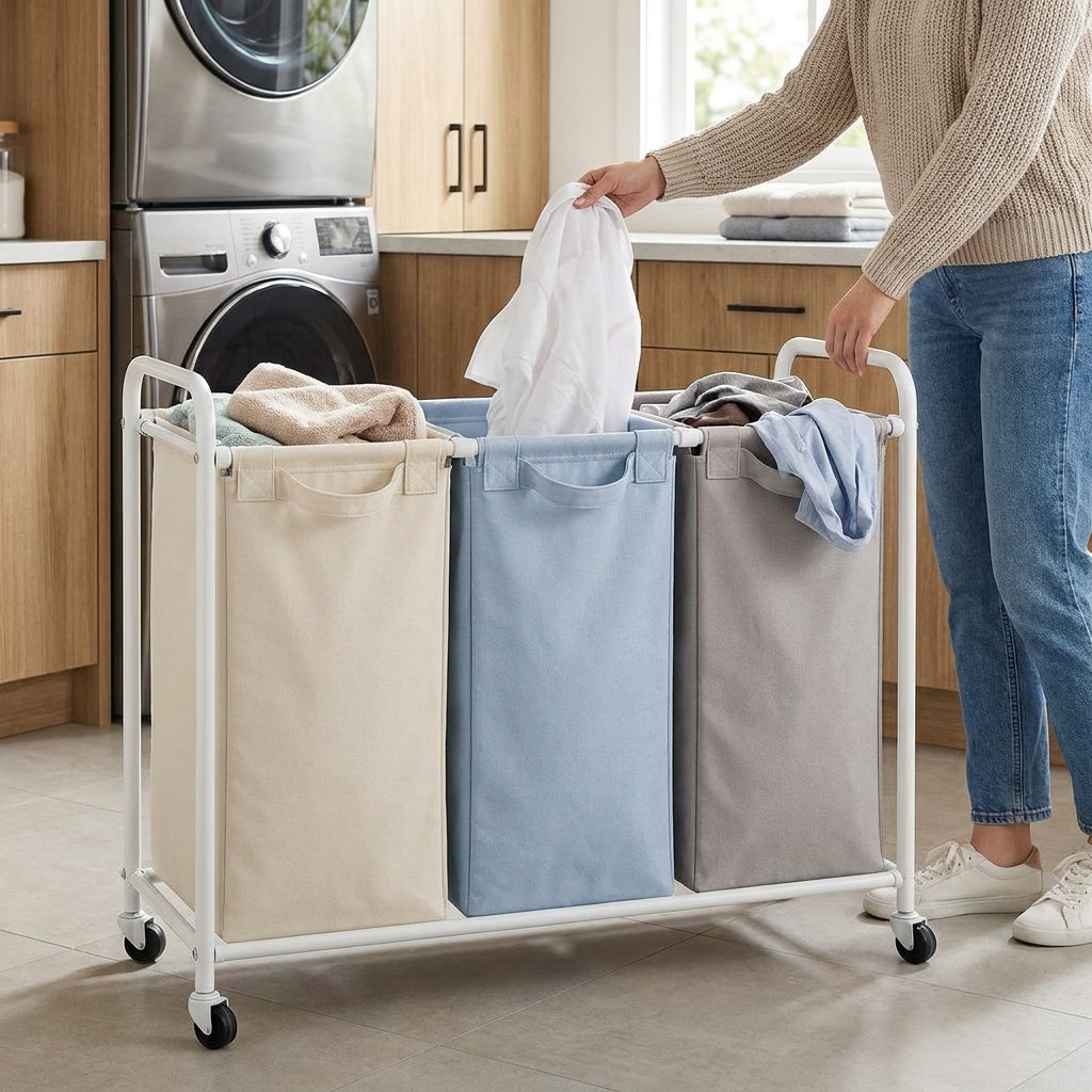 Triple Laundry Sorter Hamper