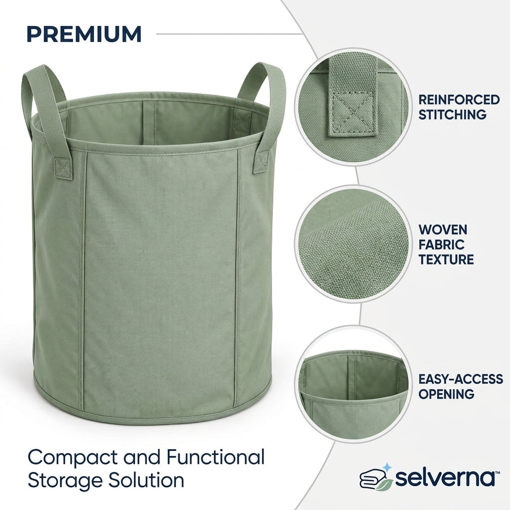 Collapsible Sage Laundry Hamper