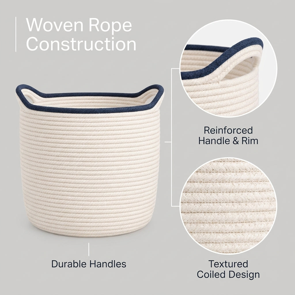 Woven Cotton Laundry Basket