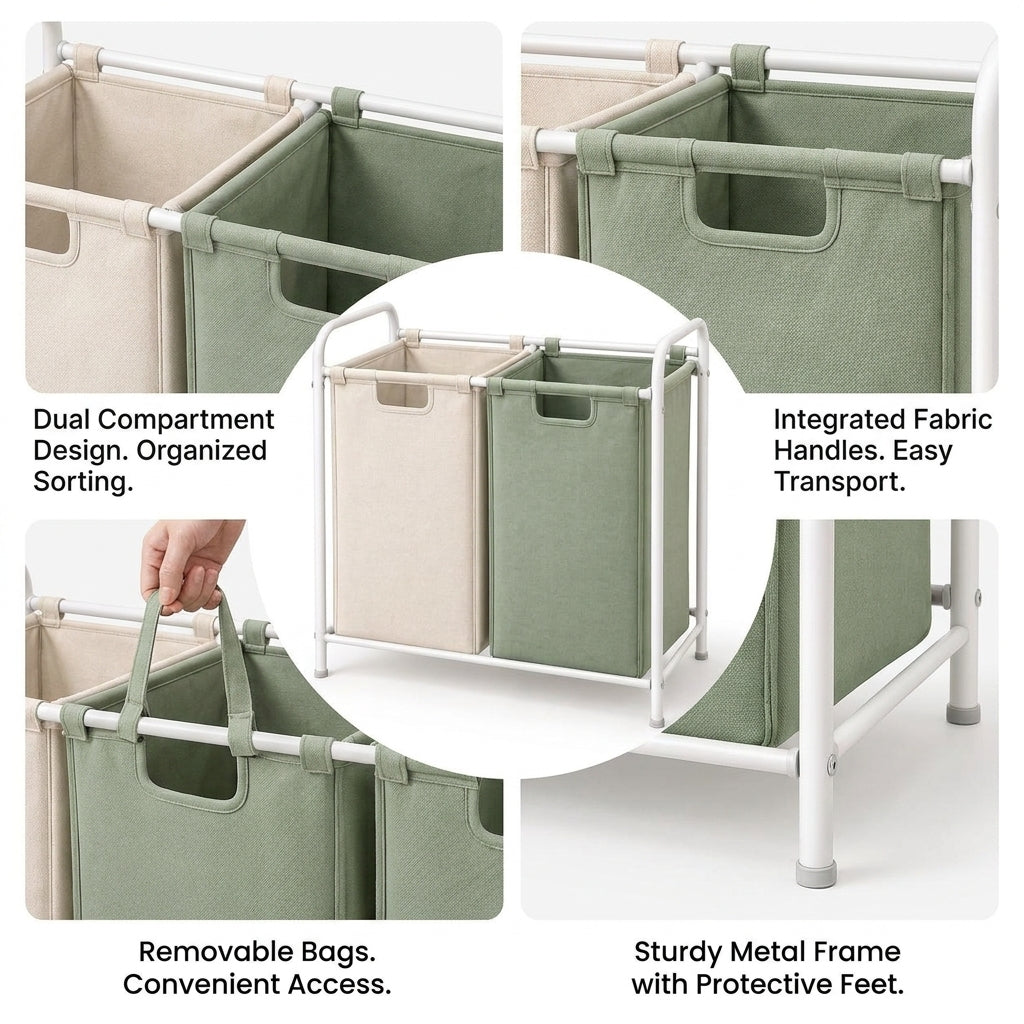 Two-Compartment Laundry Sorter